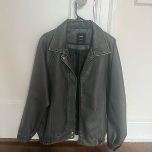 Cotton On Women’s Distressed Grey Leather Jacket